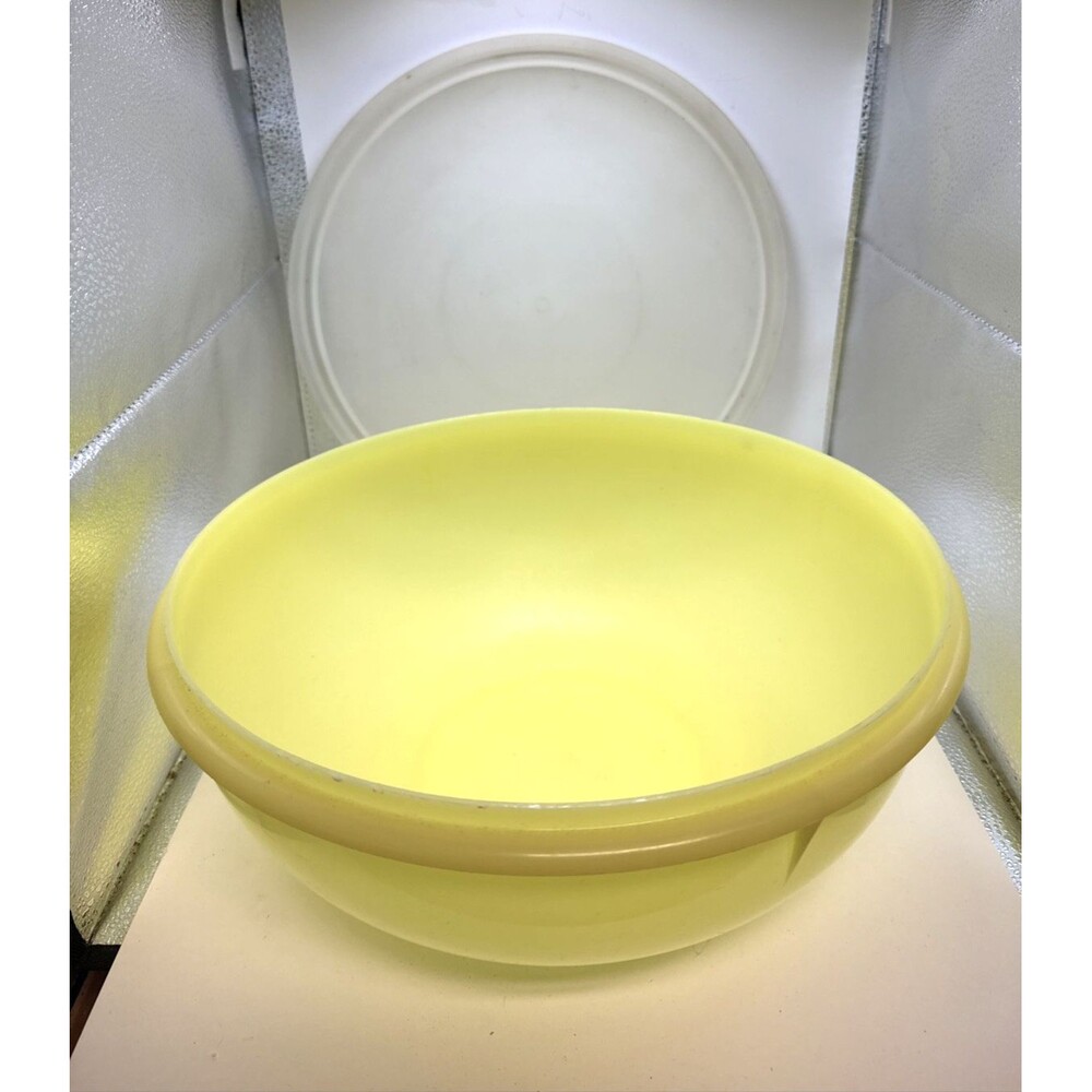 VTG Tupperware Yellow Fix N Mix Bowl 274 Sheer Lid 224 Large 26 Cup Holiday Meal - Picture 10 of 10